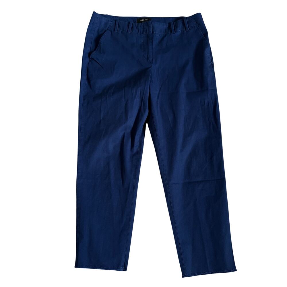 Talbots Pants Womens Size 10 Chino Twill Raw Hems 25" Inseam Ankle Length